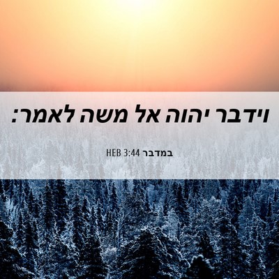 Picture 06 - במדבר 3:44 HEB - וידבר יהוה אל משה - Bible Verse Picture