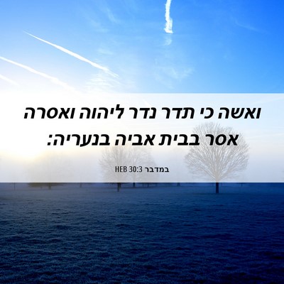 Picture 06 - במדבר 30:3 HEB - ואשה כי תדר נדר ליהוה ואסרה - Bible Verse Picture