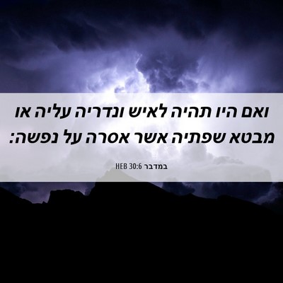 Picture 06 - במדבר 30:6 HEB - ואם היו תהיה לאיש ונדריה - Bible Verse Picture
