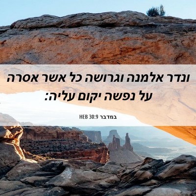 Picture 06 - במדבר 30:9 HEB - ונדר אלמנה וגרושה כל אשר - Bible Verse Picture