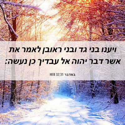 Picture 06 - במדבר 32:31 HEB - ויענו בני גד ובני ראובן - Bible Verse Picture
