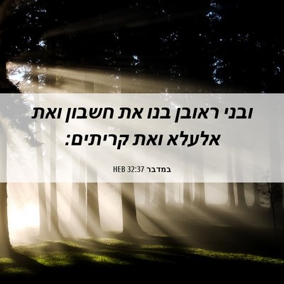 Picture 06 - במדבר 32:37 HEB - ובני ראובן בנו את חשבון ואת - Bible Verse Picture