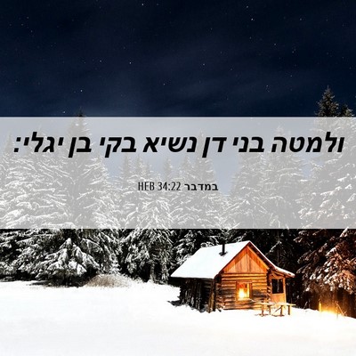 Picture 06 - במדבר 34:22 HEB - ולמטה בני דן נשיא בקי בן - Bible Verse Picture