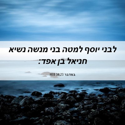 Picture 06 - במדבר 34:23 HEB - לבני יוסף למטה בני מנשה - Bible Verse Picture