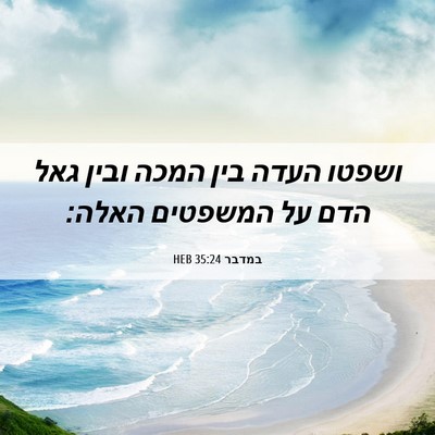 Picture 06 - במדבר 35:24 HEB - ושפטו העדה בין המכה ובין - Bible Verse Picture