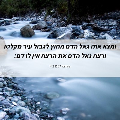 Picture 06 - במדבר 35:27 HEB - ומצא אתו גאל הדם מחוץ לגבול - Bible Verse Picture