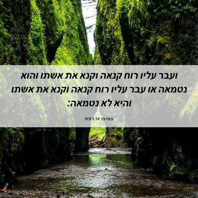 Picture 06 - במדבר 5:14 HEB - ועבר עליו רוח קנאה וקנא את - Bible Verse Picture