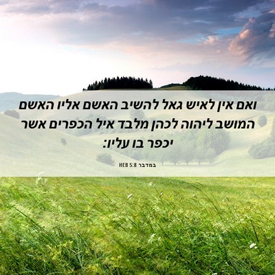 Picture 06 - במדבר 5:8 HEB - ואם אין לאיש גאל להשיב האשם - Bible Verse Picture