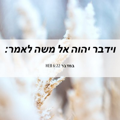 Picture 06 - במדבר 6:22 HEB - וידבר יהוה אל משה - Bible Verse Picture
