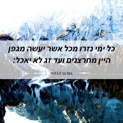 Picture 06 - במדבר 6:4 HEB - כל ימי נזרו מכל אשר יעשה - Bible Verse Picture
