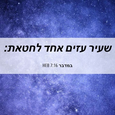 Picture 06 - במדבר 7:16 HEB - שעיר עזים אחד - Bible Verse Picture