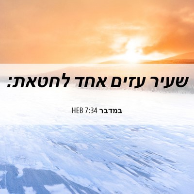 Picture 06 - במדבר 7:34 HEB - שעיר עזים אחד - Bible Verse Picture