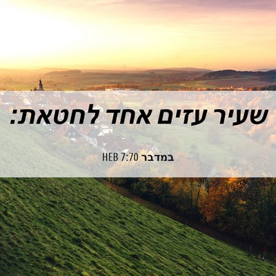 Picture 06 - במדבר 7:70 HEB - שעיר עזים אחד - Bible Verse Picture