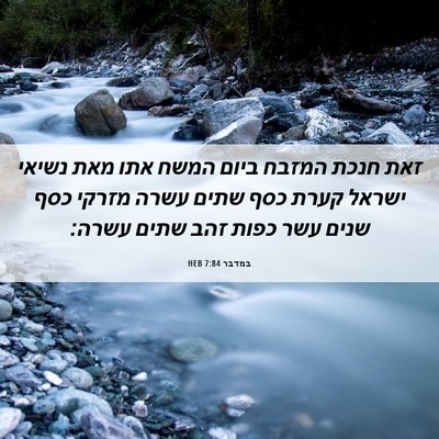 Picture 06 - במדבר 7:84 HEB - זאת חנכת המזבח ביום המשח - Bible Verse Picture