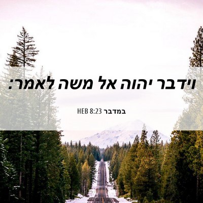Picture 06 - במדבר 8:23 HEB - וידבר יהוה אל משה - Bible Verse Picture