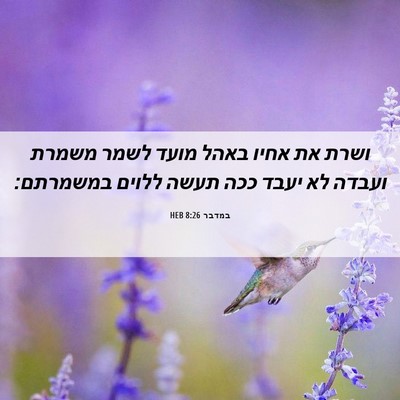 Picture 06 - במדבר 8:26 HEB - ושרת את אחיו באהל מועד לשמר - Bible Verse Picture