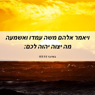 Picture 06 - במדבר 9:8 HEB - ויאמר אלהם משה עמדו ואשמעה - Bible Verse Picture