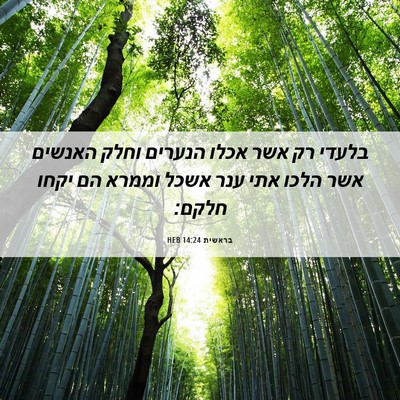 Picture 06 - בראשית 14:24 HEB - בלעדי רק אשר אכלו הנערים - Bible Verse Picture