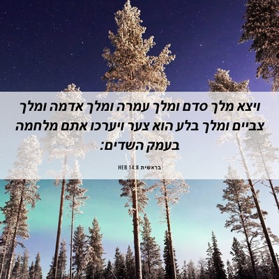 Picture 06 - בראשית 14:8 HEB - ויצא מלך סדם ומלך עמרה ומלך - Bible Verse Picture