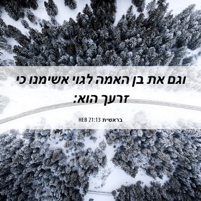 Picture 06 - בראשית 21:13 HEB - וגם את בן האמה לגוי אשימנו - Bible Verse Picture