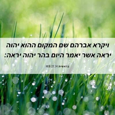 Picture 06 - בראשית 22:14 HEB - ויקרא אברהם שם המקום ההוא - Bible Verse Picture