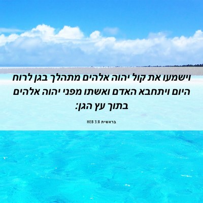 Picture 06 - בראשית 3:8 HEB - וישמעו את קול יהוה אלהים - Bible Verse Picture