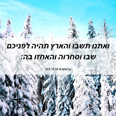 Picture 06 - בראשית 34:10 HEB - ואתנו תשבו והארץ תהיה - Bible Verse Picture