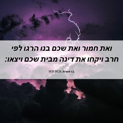 Picture 06 - בראשית 34:26 HEB - ואת חמור ואת שכם בנו הרגו - Bible Verse Picture