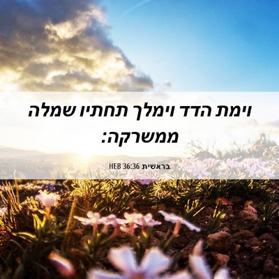 Picture 06 - בראשית 36:36 HEB - וימת הדד וימלך תחתיו שמלה - Bible Verse Picture