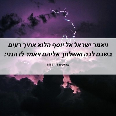 Picture 06 - בראשית 37:13 HEB - ויאמר ישראל אל יוסף הלוא - Bible Verse Picture
