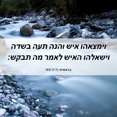 Picture 06 - בראשית 37:15 HEB - וימצאהו איש והנה תעה בשדה - Bible Verse Picture