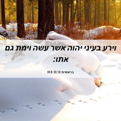 Picture 06 - בראשית 38:10 HEB - וירע בעיני יהוה אשר עשה - Bible Verse Picture