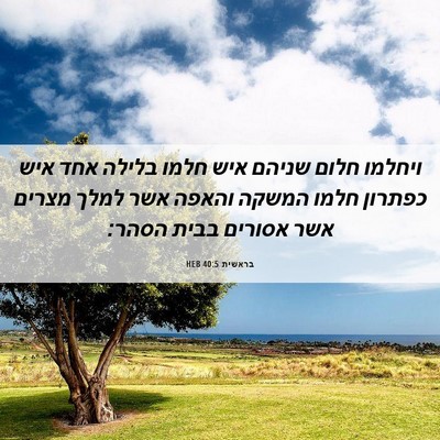 Picture 06 - בראשית 40:5 HEB - ויחלמו חלום שניהם איש חלמו - Bible Verse Picture