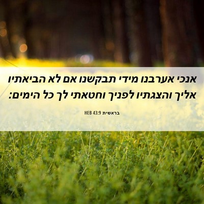 Picture 06 - בראשית 43:9 HEB - אנכי אערבנו מידי תבקשנו אם - Bible Verse Picture