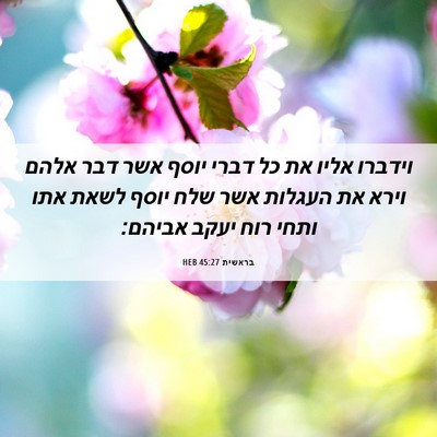 Picture 06 - בראשית 45:27 HEB - וידברו אליו את כל דברי יוסף - Bible Verse Picture