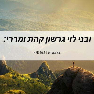 Picture 06 - בראשית 46:11 HEB - ובני לוי גרשון קהת - Bible Verse Picture