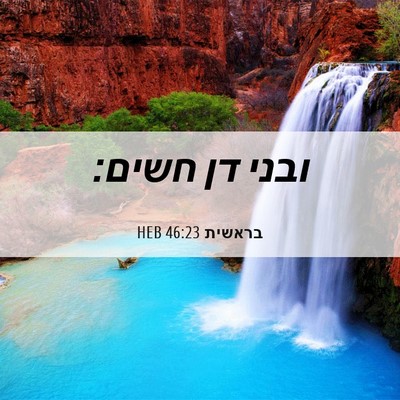 Picture 06 - בראשית 46:23 HEB - ובני דן - Bible Verse Picture