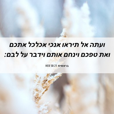 Picture 06 - בראשית 50:21 HEB - ועתה אל תיראו אנכי אכלכל - Bible Verse Picture