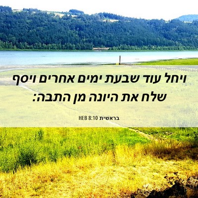 Picture 06 - בראשית 8:10 HEB - ויחל עוד שבעת ימים אחרים - Bible Verse Picture