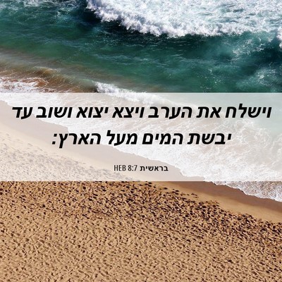 Picture 06 - בראשית 8:7 HEB - וישלח את הערב ויצא יצוא - Bible Verse Picture
