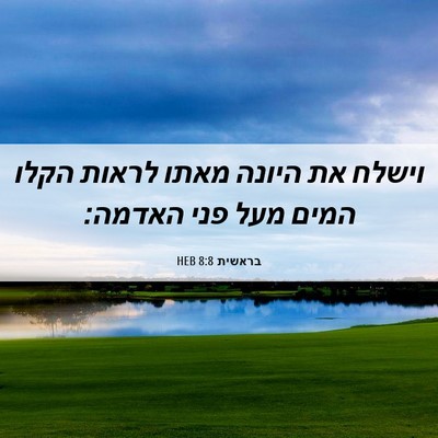 Picture 06 - בראשית 8:8 HEB - וישלח את היונה מאתו לראות - Bible Verse Picture