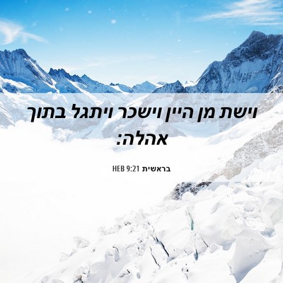 Picture 06 - בראשית 9:21 HEB - וישת מן היין וישכר ויתגל - Bible Verse Picture