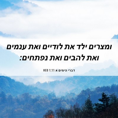 Picture 06 - דברי הימים א 1:11 HEB - ומצרים ילד את לודיים ואת - Bible Verse Picture