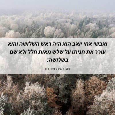 Picture 06 - דברי הימים א 11:20 HEB - ואבשי אחי יואב הוא היה ראש - Bible Verse Picture