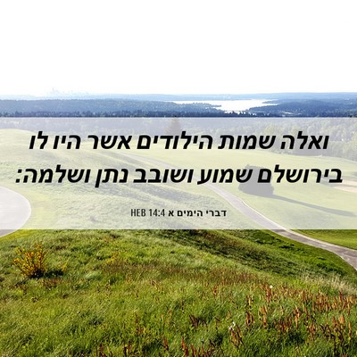 Picture 06 - דברי הימים א 14:4 HEB - ואלה שמות הילודים אשר היו - Bible Verse Picture