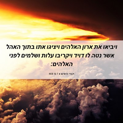 Picture 06 - דברי הימים א 16:1 HEB - ויביאו את ארון האלהים - Bible Verse Picture