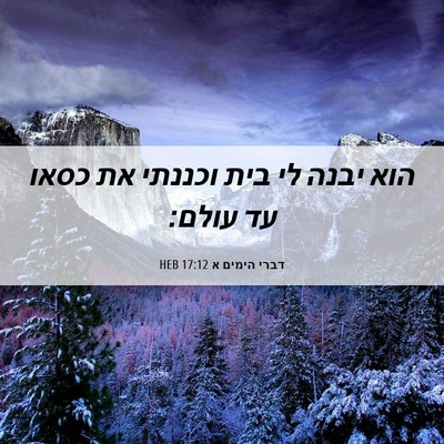 Picture 06 - דברי הימים א 17:12 HEB - הוא יבנה לי בית וכננתי את - Bible Verse Picture