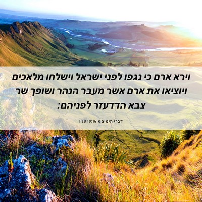 Picture 06 - דברי הימים א 19:16 HEB - וירא ארם כי נגפו לפני ישראל - Bible Verse Picture