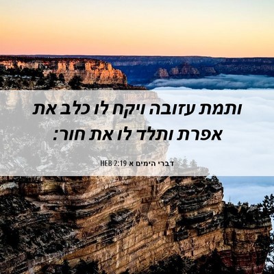 Picture 06 - דברי הימים א 2:19 HEB - ותמת עזובה ויקח לו כלב את - Bible Verse Picture