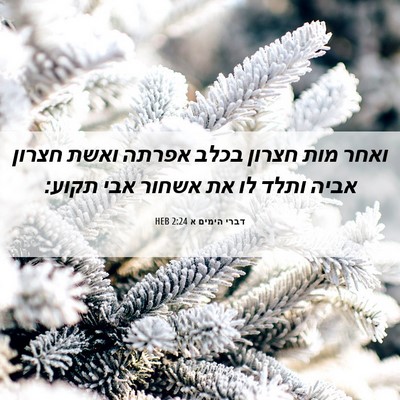 Picture 06 - דברי הימים א 2:24 HEB - ואחר מות חצרון בכלב אפרתה - Bible Verse Picture